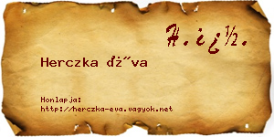 Herczka Éva névjegykártya